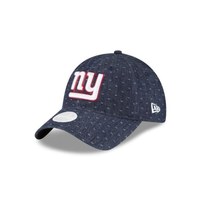 Blue New York Giants Hat - New Era NFL Dotted Denim 9TWENTY Adjustable Caps USA5612849